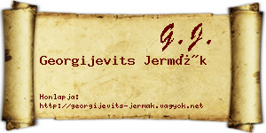 Georgijevits Jermák névjegykártya
